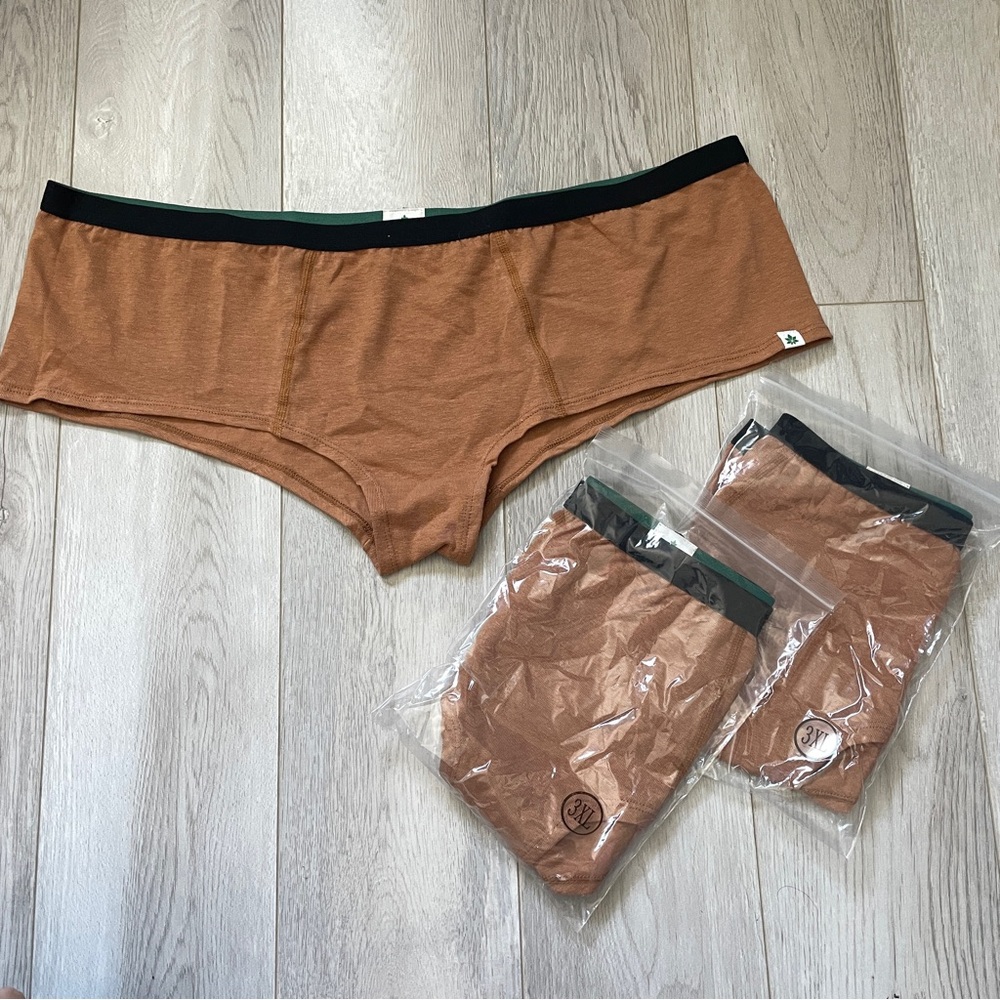 Wama Hipster Panties NWT hemp organic cotton underwear set of 3 size 3xl natural